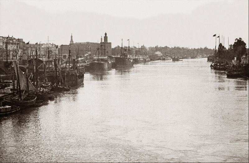 vista desde el puente det riana alrededor de 1900