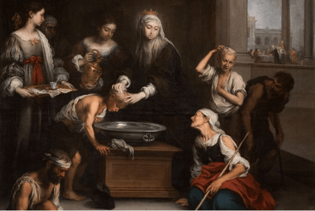 Santa Isabel de Hungría curando a los tiñosos. Murillo