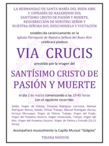Cartel Vía Crucis Pasión y Muerte 2018